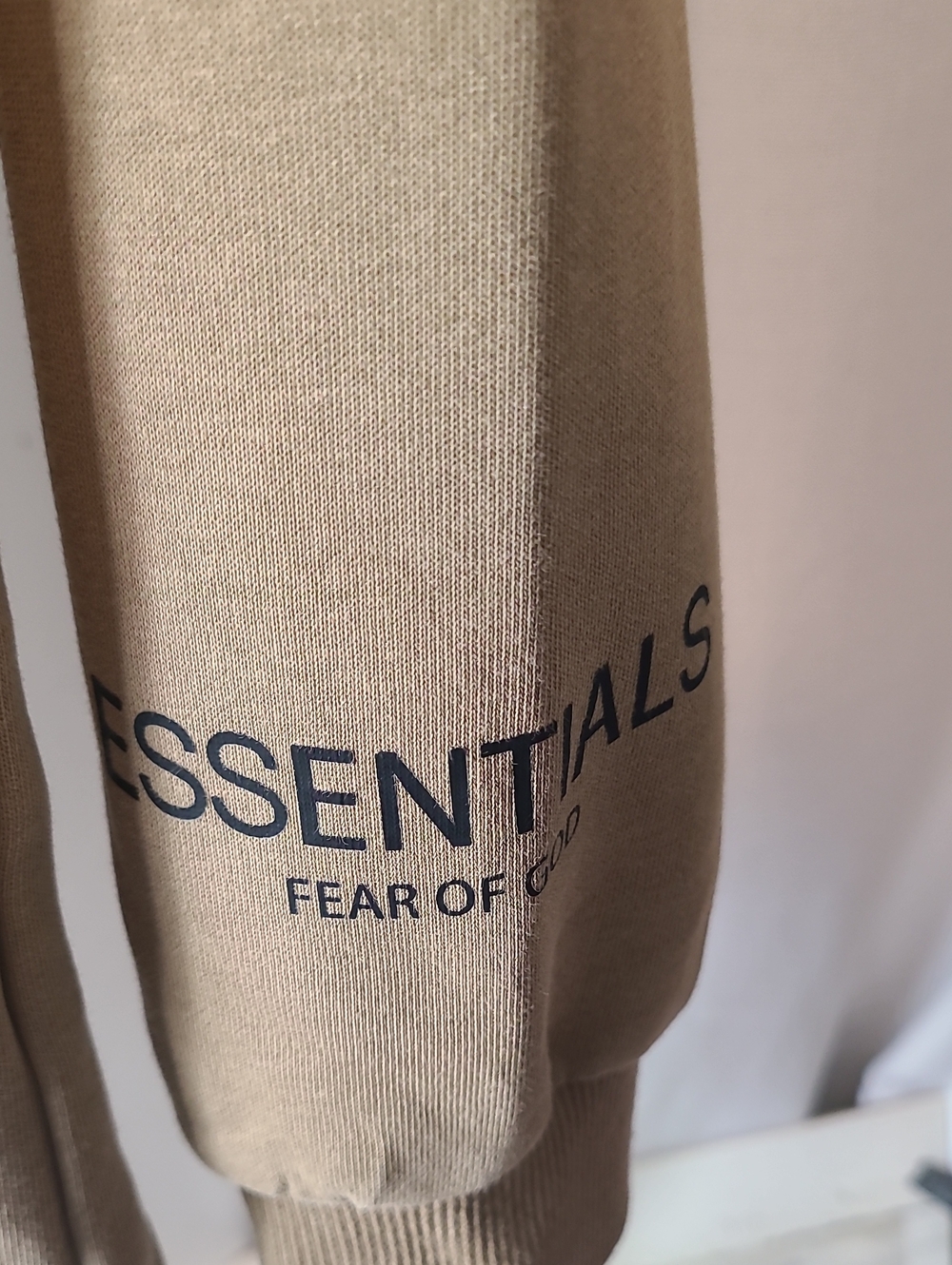 Fear of God Essentials Hoodie White Logo Pullover Mens Small Oversized Raglan - Picture 2 of 5